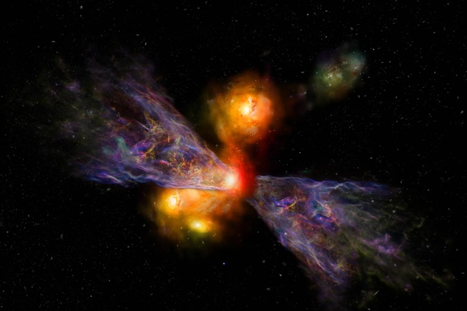 韦布空间望远镜捕捉到星系将自身星际燃料吹散的过程