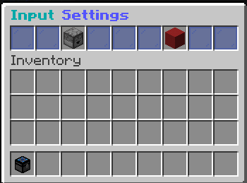 Image that shows the input settings GUI
