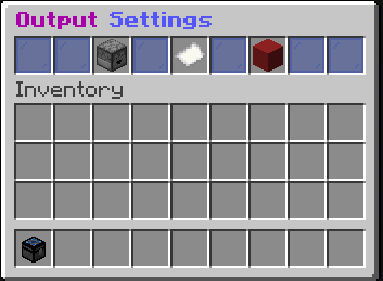 Image that shows the output settings GUI