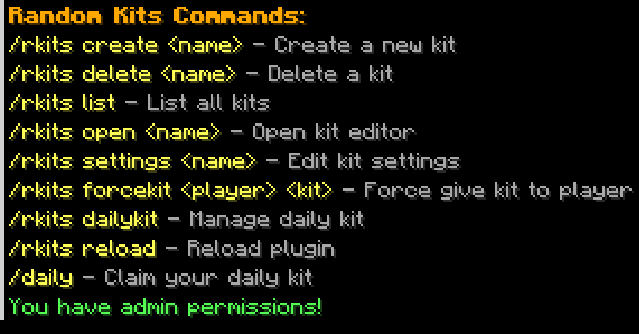 The commands