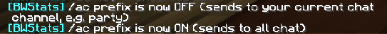 AC Prefix Message ON/OFF
