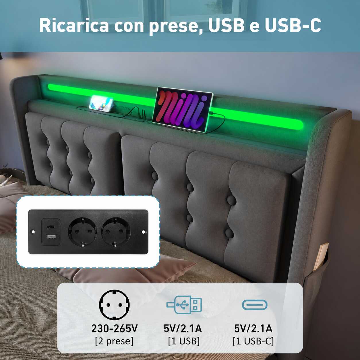 Prese; USB e USB-C