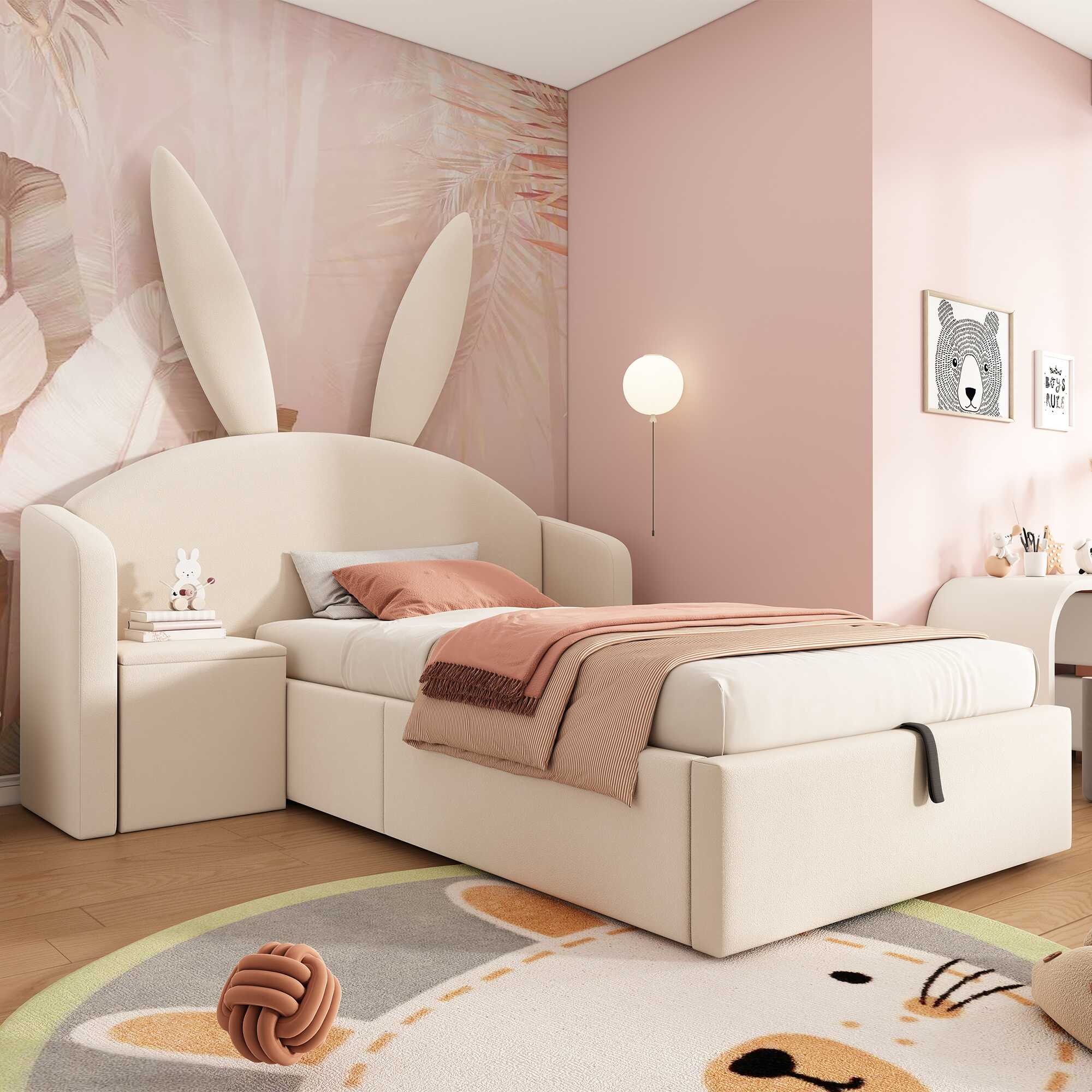 Une tête de lit aux oreilles de lapin