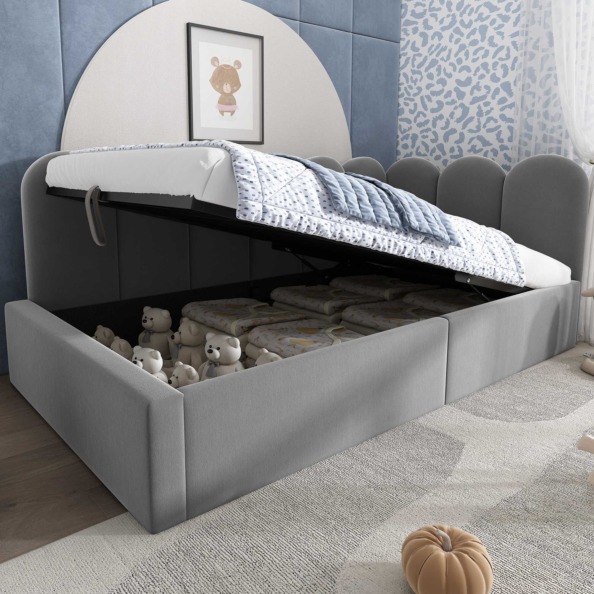 Lit coffre — Lit coffre gris