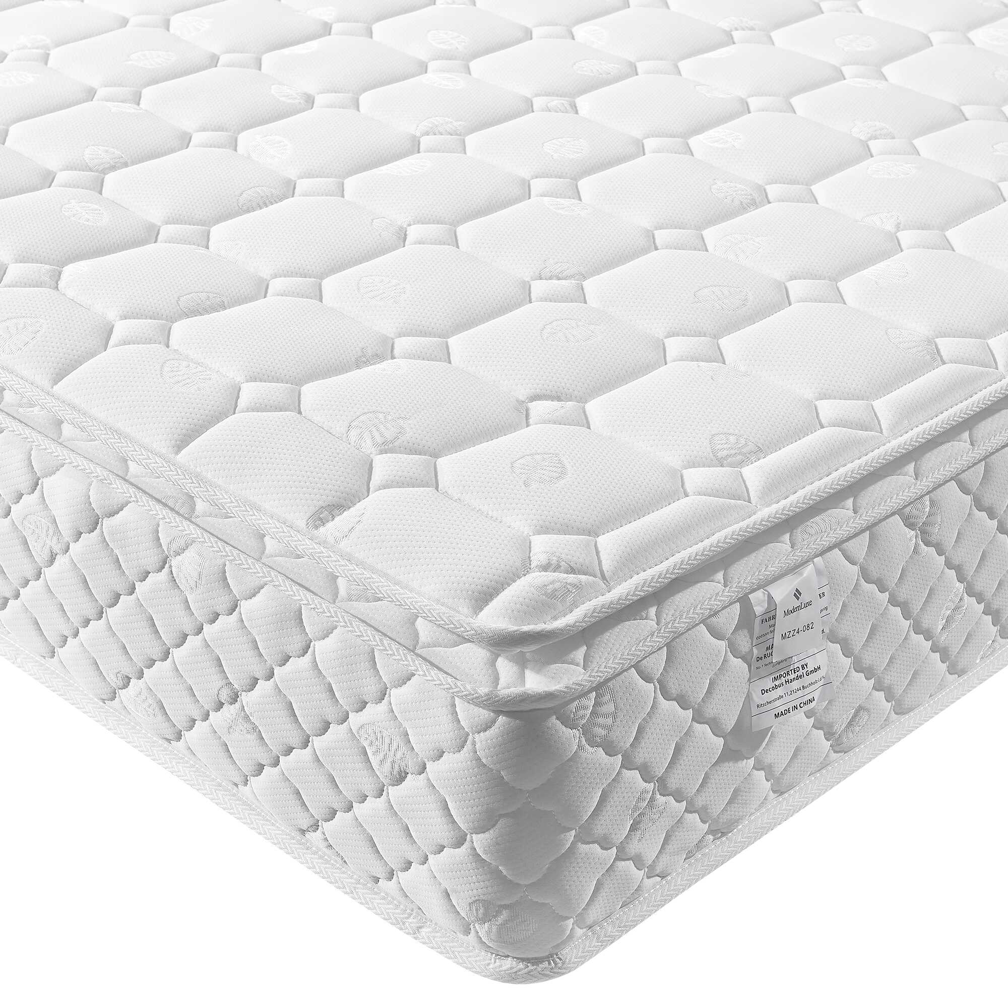 Matelas inclus — Lit coffre gris clair